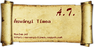 Ásványi Tímea névjegykártya