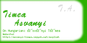 timea asvanyi business card